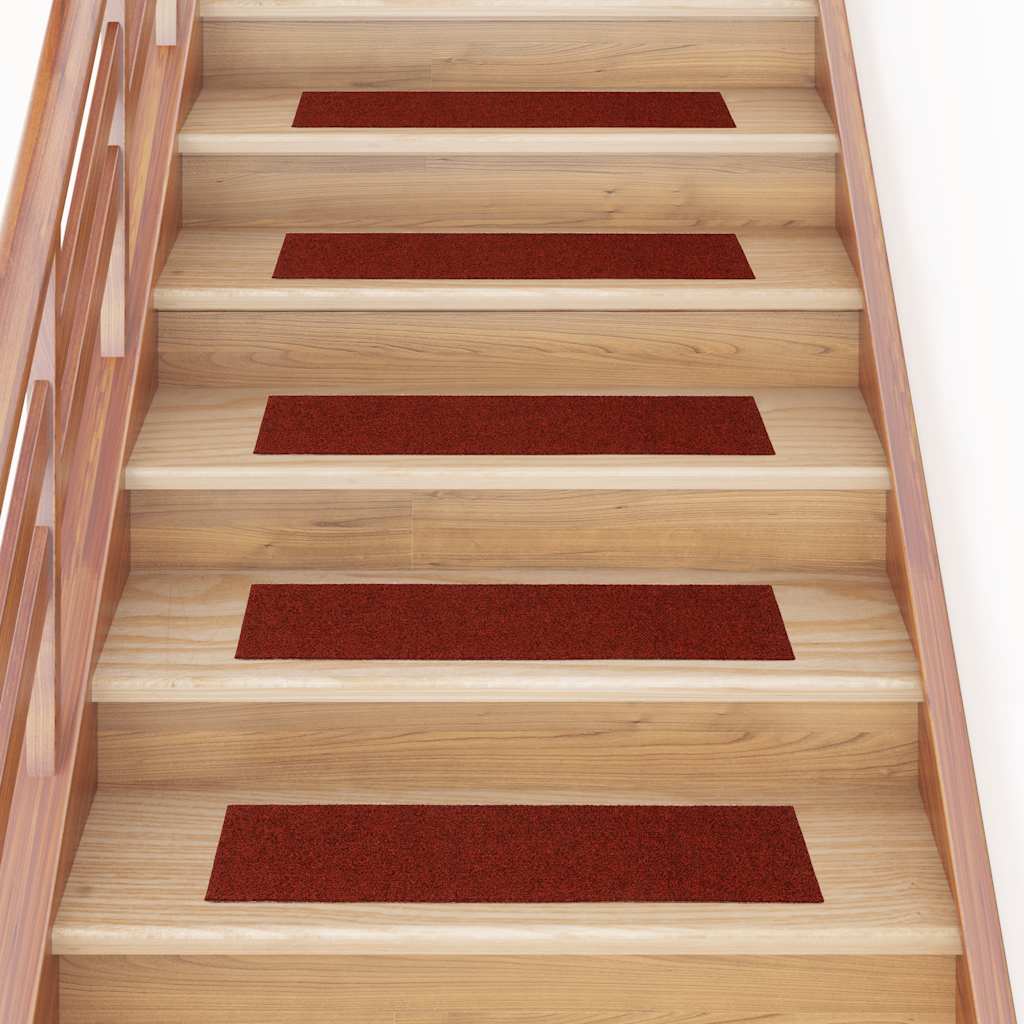 Stair Mats Self-adhesive 15 pcs 76x20 cm Bordeaux Red Rectangular