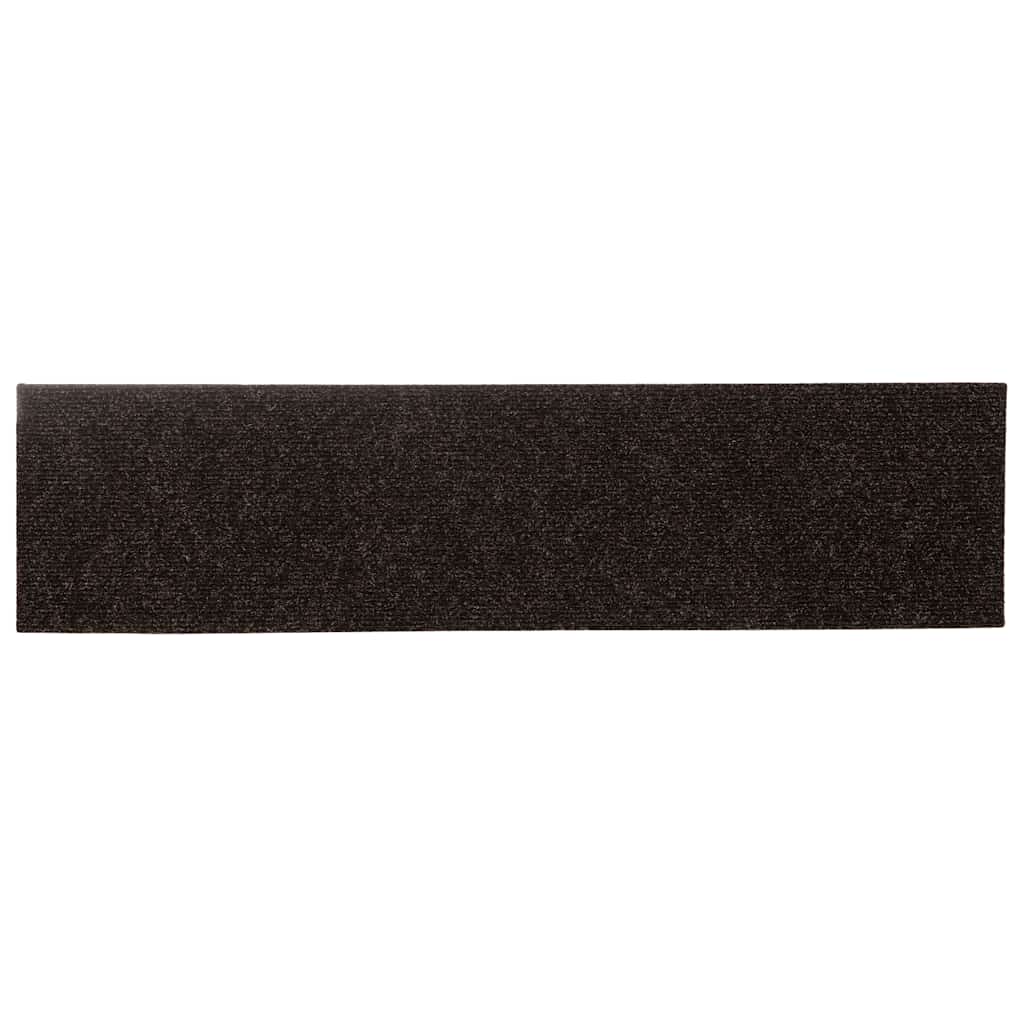 Stair Mats Self-adhesive 15 pcs 76x20 cm Dark Brown Rectangular