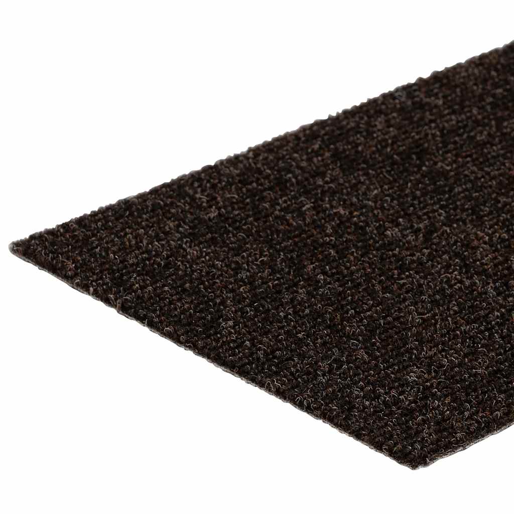 Stair Mats Self-adhesive 15 pcs 76x20 cm Dark Brown Rectangular