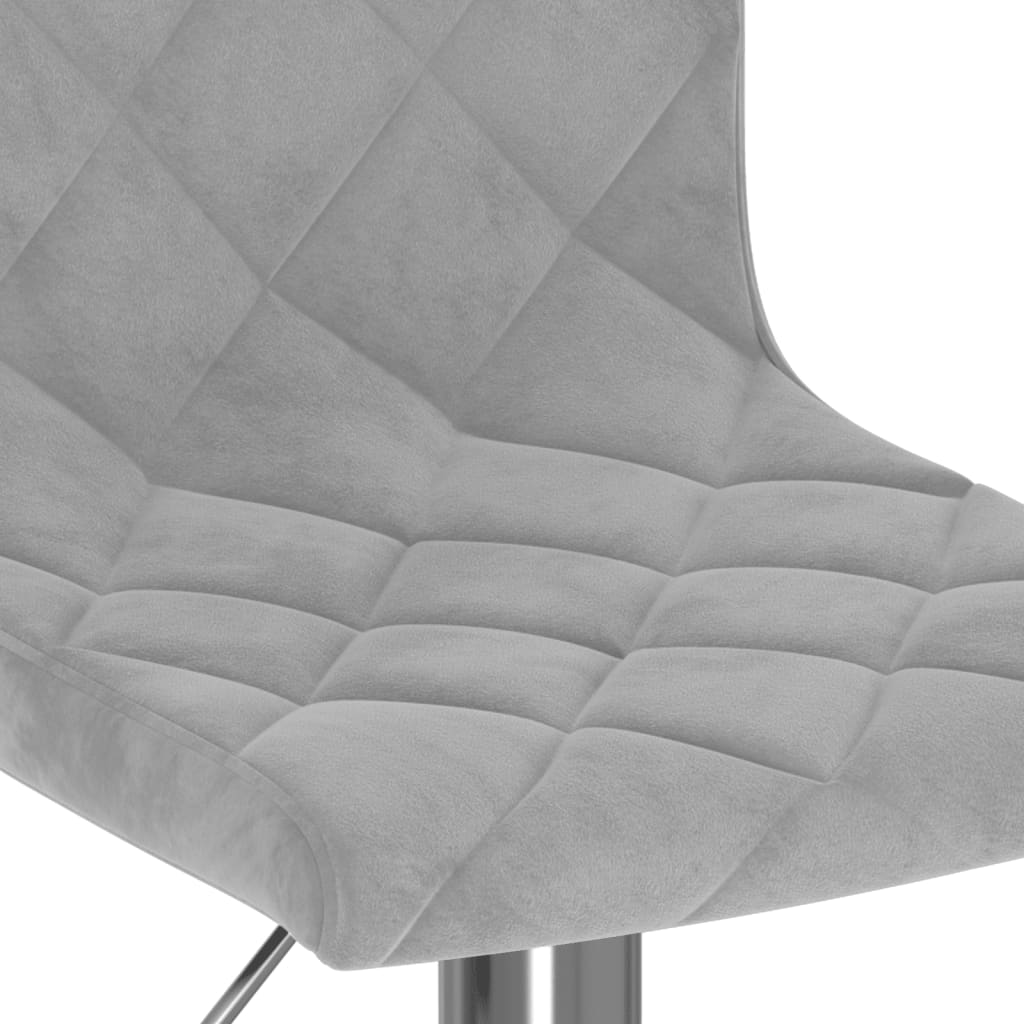 Bar Stools 2 pcs Light Grey Velvet