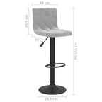 Bar Stools 2 pcs Light Grey Velvet