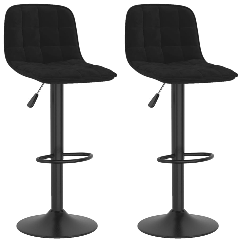 Bar Stools 2 pcs Black Velvet