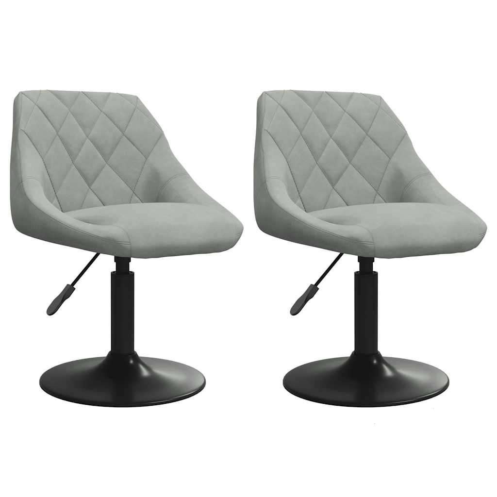 Swivel Dining Chairs 2 pcs Light Grey Velvet