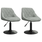 Swivel Dining Chairs 2 pcs Light Grey Velvet