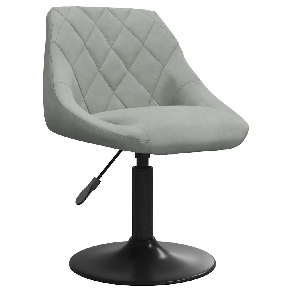 Swivel Dining Chairs 2 pcs Light Grey Velvet