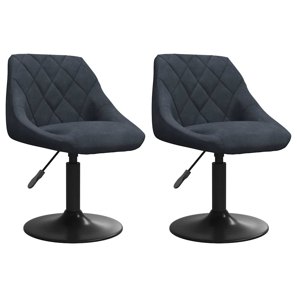 Swivel Dining Chairs 2 pcs Dark Grey Velvet