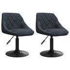 Swivel Dining Chairs 2 pcs Dark Grey Velvet