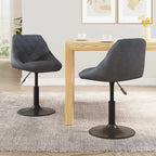 Swivel Dining Chairs 2 pcs Dark Grey Velvet