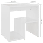 Bed Cabinets 2 pcs White 40x30x40 cm Engineered Wood