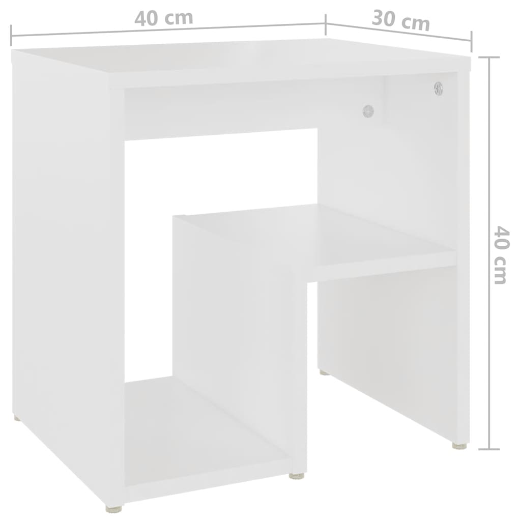 Bed Cabinets 2 pcs White 40x30x40 cm Engineered Wood