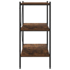 3-Tier Shelving Unit Black and Dark Wood 80x40x92 cm