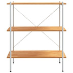 3-Tier Shelving Unit White and Oak 80x40x92 cm