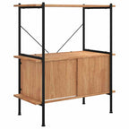 3-Tier Shelving Unit with Cabinet 80x40x92 cm Steel and Engineered Wood