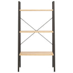 3-Tier Standing Shelf Light Brown and Black 56x35x108 cm
