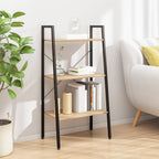 3-Tier Standing Shelf Light Brown and Black 56x35x108 cm