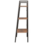 3-Tier Standing Shelf Dark Brown and Black 56x35x108 cm