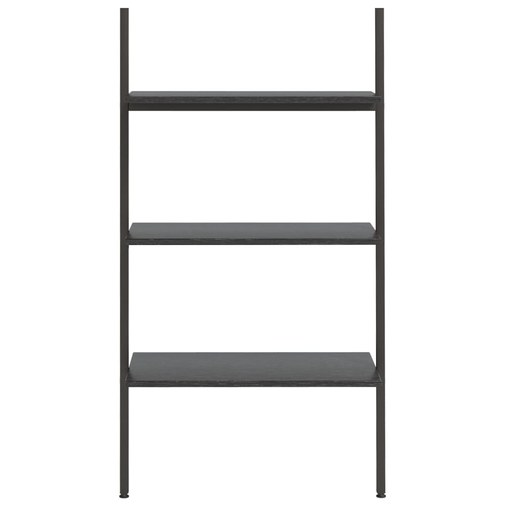 3-Tier Leaning Shelf Black 64x34x116 cm