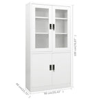 Office Cabinet White 90x40x180 cm Steel