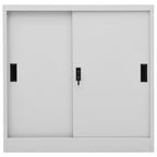 Office Cabinet with Sliding Door Light Grey 90x40x90 cm Steel