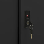 Office Cabinet with Sliding Door Black 90x40x90 cm Steel