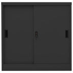 Office Cabinet with Sliding Door Anthracite 90x40x90 cm Steel