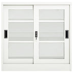 Sliding Door Cabinet White 90x40x90 cm Steel