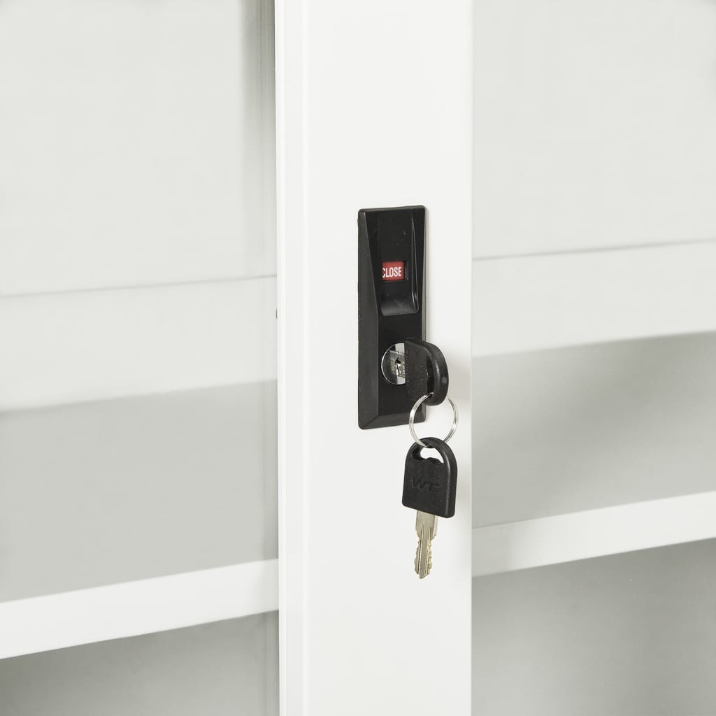 Sliding Door Cabinet White 90x40x90 cm Steel