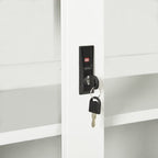 Sliding Door Cabinet White 90x40x90 cm Steel