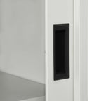 Sliding Door Cabinet Light Grey 90x40x90 cm Steel