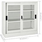 Sliding Door Cabinet Light Grey 90x40x90 cm Steel