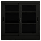 Sliding Door Cabinet Black 90x40x90 cm Steel