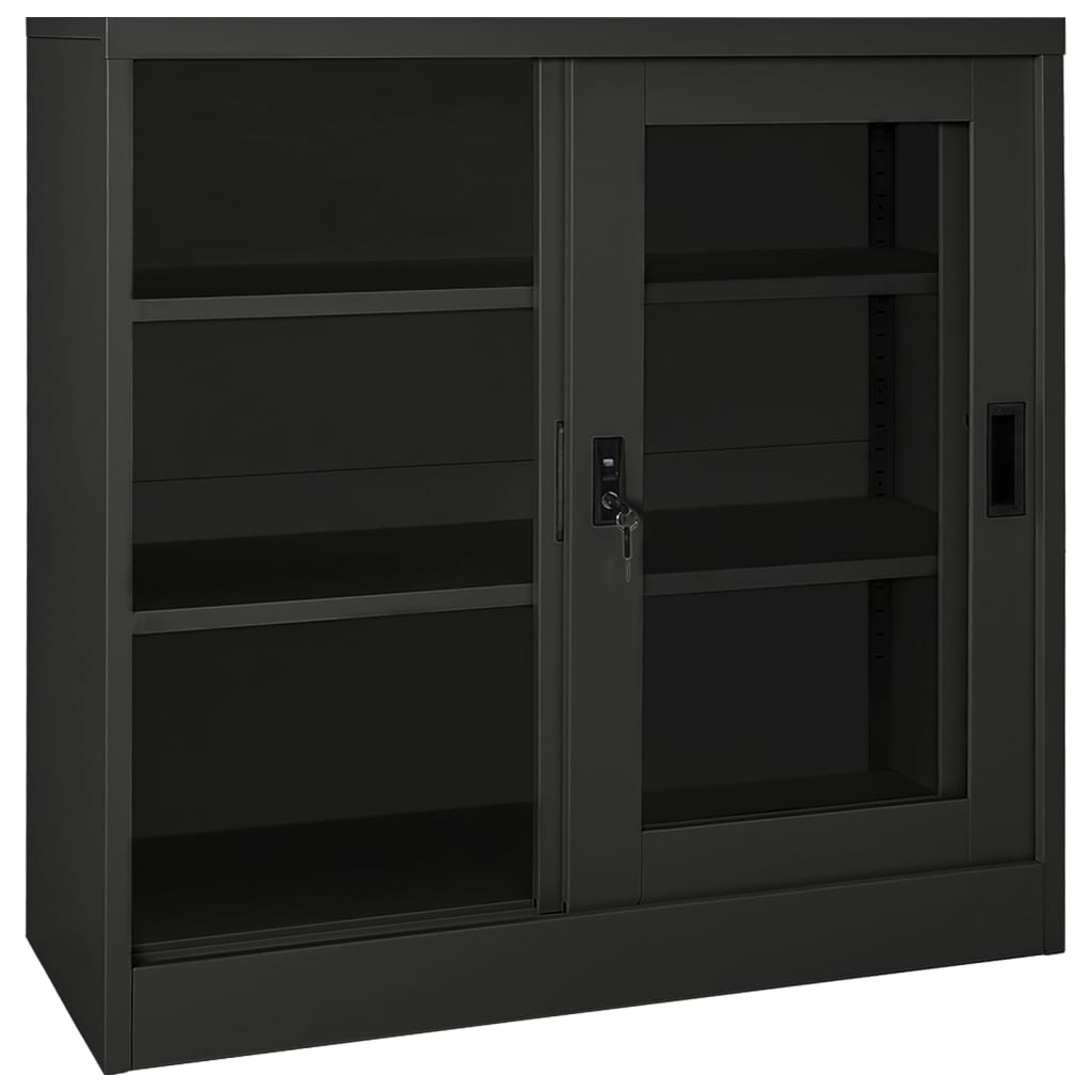 Sliding Door Cabinet Anthracite 90x40x90 cm Steel