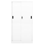 Office Cabinet with Sliding Door White 90x40x180 cm Steel
