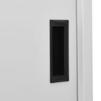 Office Cabinet with Sliding Door Light Grey 90x40x180 cm Steel