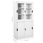 Office Cabinet with Sliding Door White 90x40x180 cm Steel