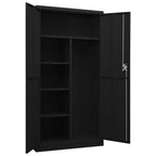 Locker Cabinet Black 90x40x180 cm Steel