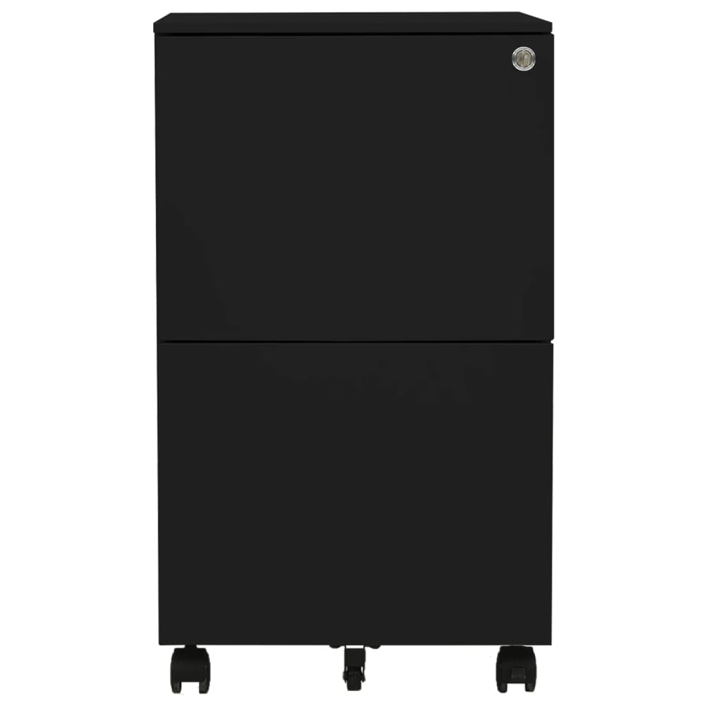 Mobile File Cabinet Black 39x45x67 cm Steel