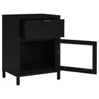 Nightstand Black 40x30x54.5 cm Steel and Glass