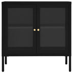 Sideboard Black 70x35x70 cm Steel and Glass