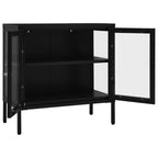Sideboard Black 70x35x70 cm Steel and Glass