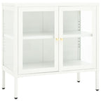 Sideboard White 70x35x70 cm Steel and Glass