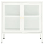 Sideboard White 70x35x70 cm Steel and Glass