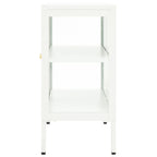 Sideboard White 70x35x70 cm Steel and Glass