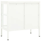 Sideboard White 70x35x70 cm Steel and Glass