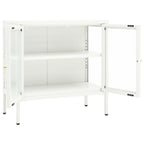 Sideboard White 70x35x70 cm Steel and Glass
