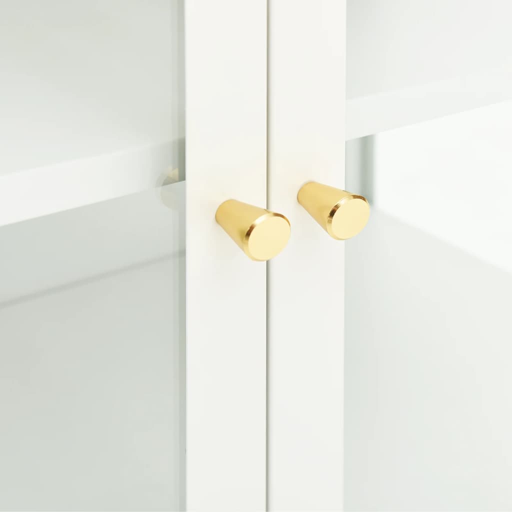 Sideboard White 70x35x70 cm Steel and Glass