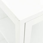 Sideboard White 70x35x70 cm Steel and Glass