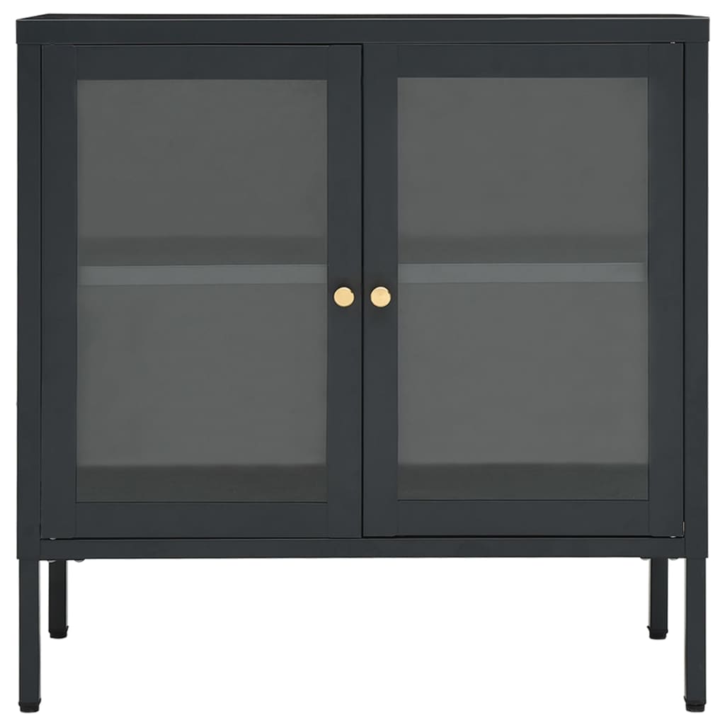 Sideboard Anthracite 70x35x70 cm Steel and Glass