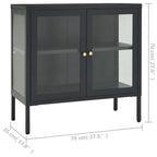 Sideboard Anthracite 70x35x70 cm Steel and Glass