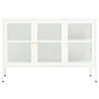 Sideboard White 105x35x70 cm Steel and Glass